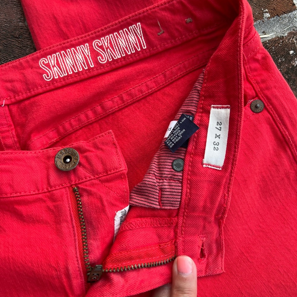 Madewell skinny skinny leg Red jeans Size 27 - Picture 3 of 6